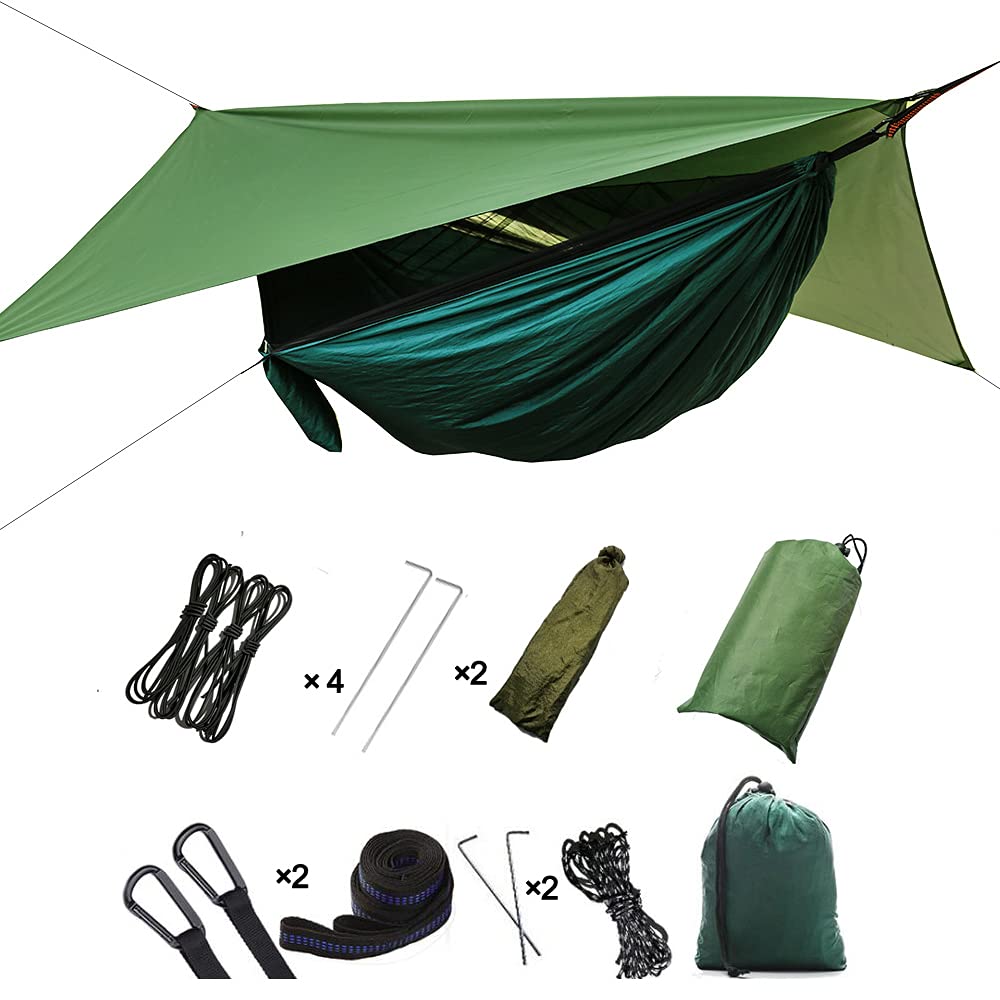 3-in-1 Camping Hammock with Bug Net & Rain Fly