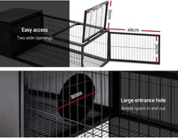 Metal Rabbit Hutch & Small Animal Enclosure with Slide-Out Tray 120cm