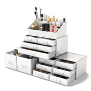 12-Drawer Stackable Makeup Organiser with 16 Top Compartments