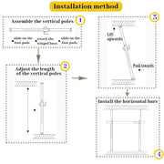 110–310 cm Floor-to-Ceiling Garment Rack with 5 Bars & 2 Shelves
