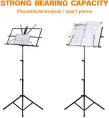 Provecta Music Stand,Folding Adjustable Music Holder,Portable Music Sheet Stand Holder with Carrying Bag