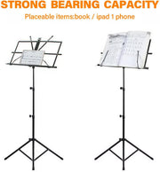 Portable Folding Adjustable Music Stand with Carry Bag