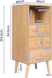 5-Drawer Storage Cabinet with Display Shelf