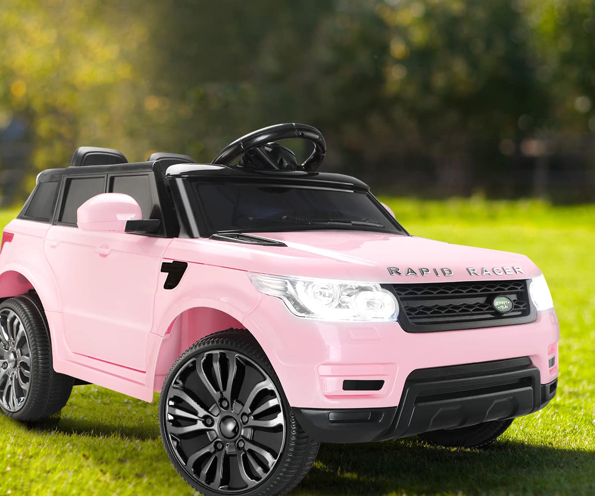 Kids Ride on Car 12V Ride on Car with Remote Control, MP3 Player, Horn, Music and Headlight Taillights Suitable for 3-6 Years Pink