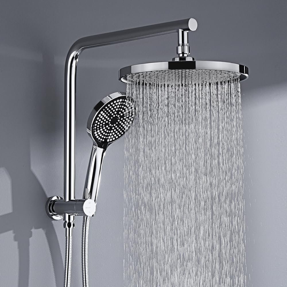 10-Inch Round Rain Shower & 3-Mode Handheld Rail Set