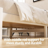 Artiss Bed Frame Single Size with 2 Storage Drawer, White Platform Bed Base with Headboard, Solid Pine Wooden Single bedframe, 180kg Capacity Timber Platform Bed Frame for Guest Room, Easy Assemble