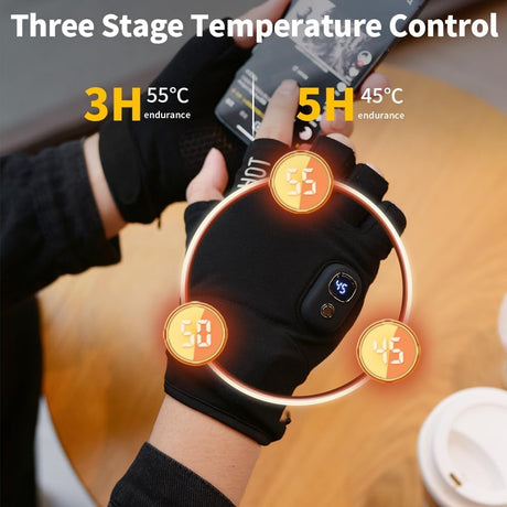 Heated Gloves, Winter Electric Warm Gloves for Men Women, Three-Speed Temperature Control, Upgraded Touchscreen Gloves for Winter Hiking Skiing Riding Cycling