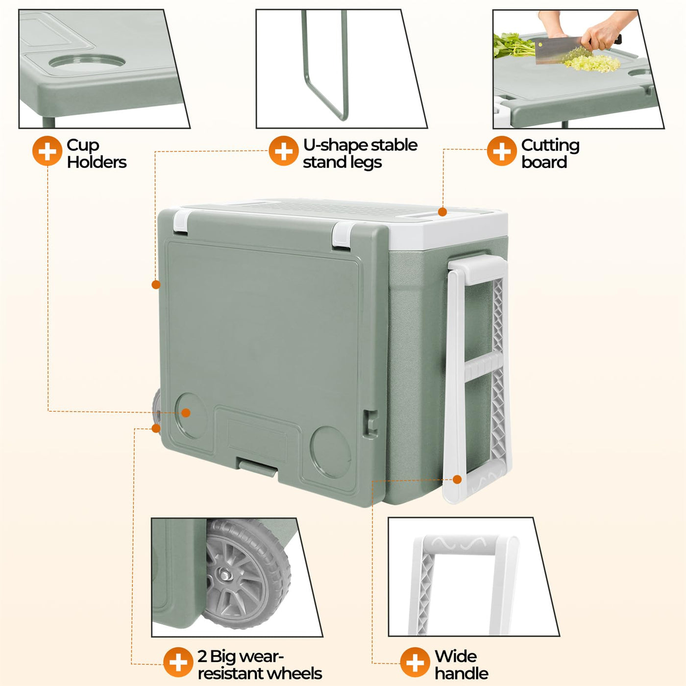 Wheeled Cooler Box with Folding Table & Chairs