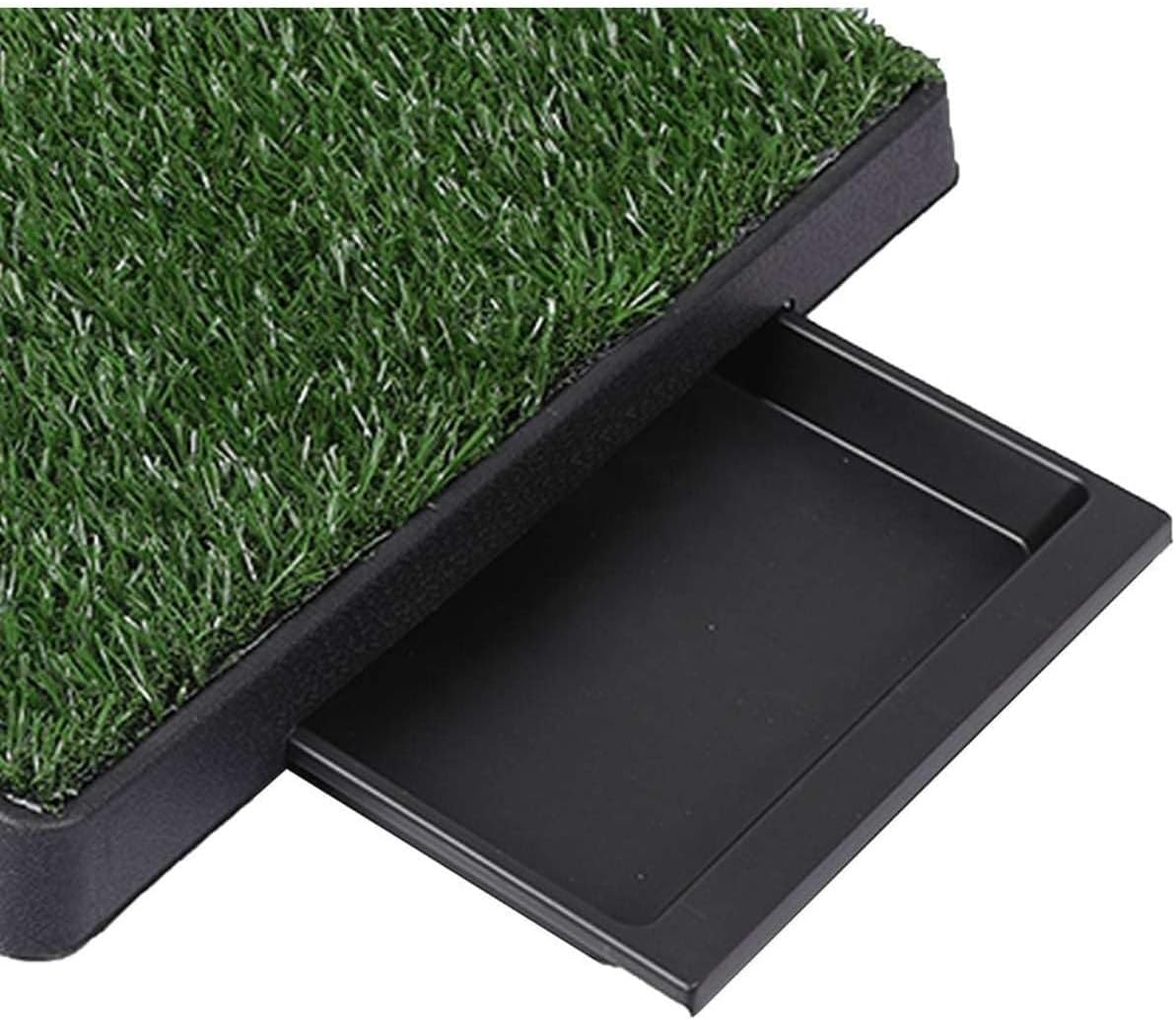 3-Layer Dog Toilet Tray with 2 Grass Mats & Splash Wall
