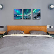 3-Piece Framed Aurora Canvas Wall Art Set – 30 × 40 cm Each