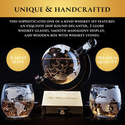 850 ml Globe Whisky Decanter Set with Globe Glasses