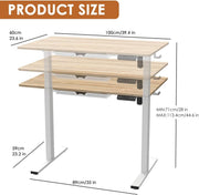 100 × 60 cm Electric Standing Desk with Drawers