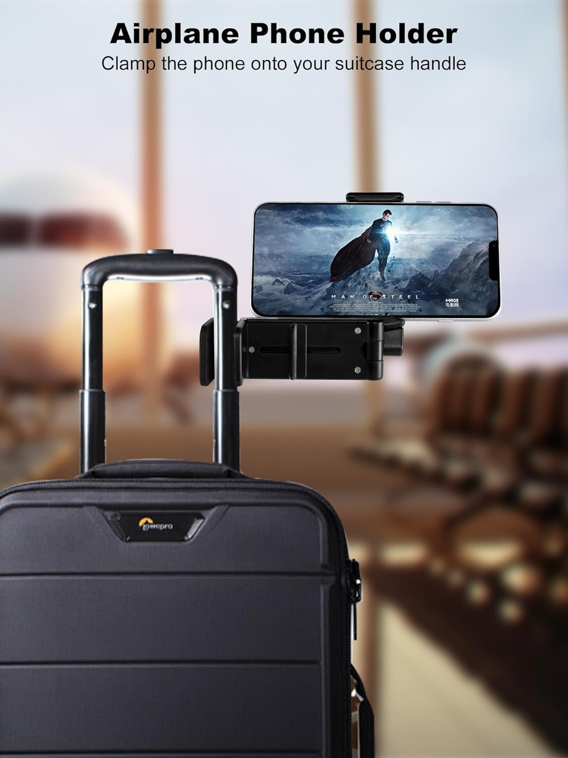 Black 360° Rotating Airplane & Travel Phone Holder