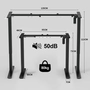 Height Adjustable Standing Desk Frame, Electric Sit Stand Desk Base with Automatic Memory Smart Handset (Black Frame, Without Desktop)