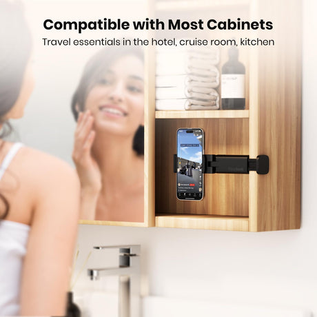 Portable Airplane Phone Holder, Klearlook Universal Travel Essentials Phone Mount with Multi-Directional 360° Rotation, Travel Must Haves Handsfree Phone Stand for Flying, Table, Outdoor Accessories