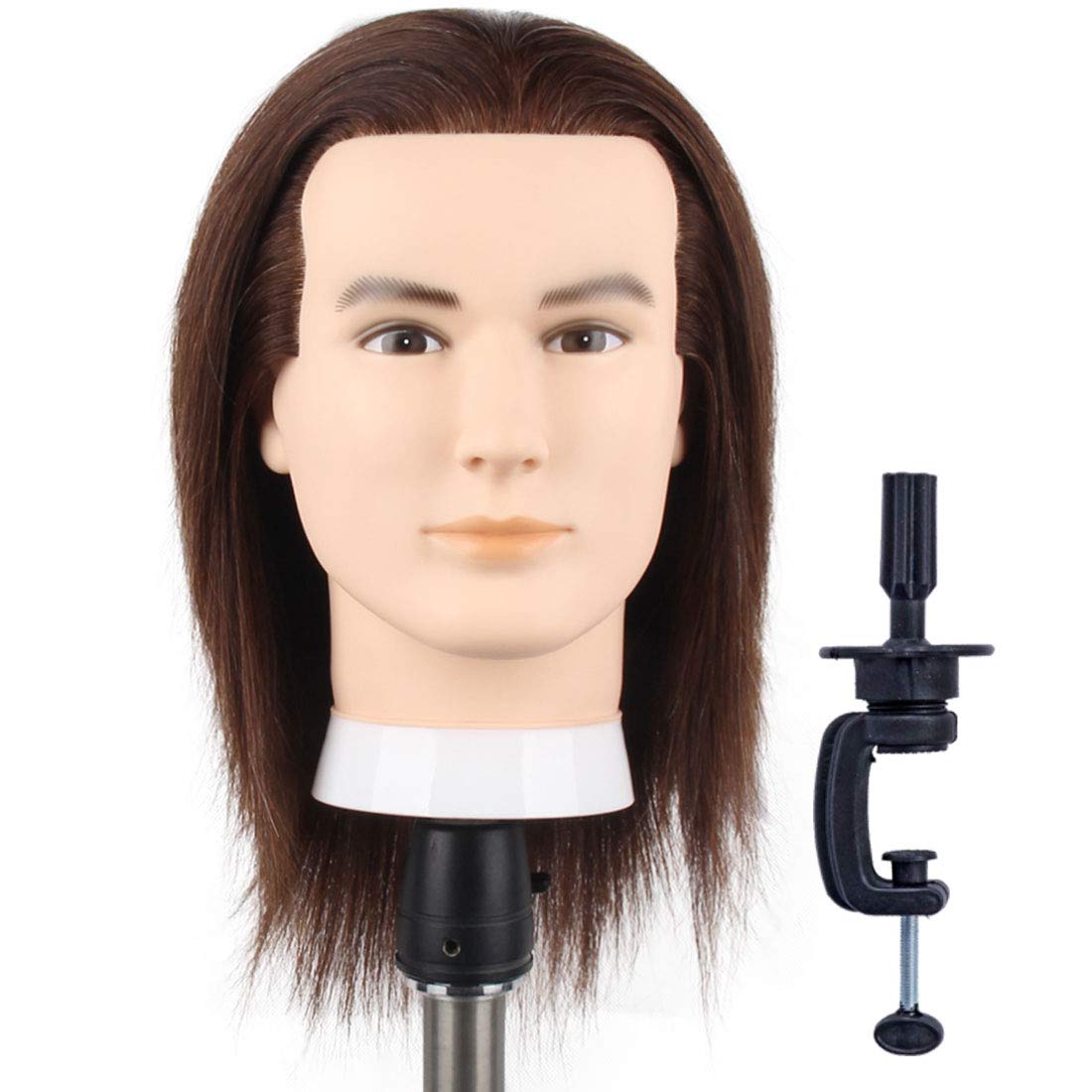 Male Haircut Training Head with 100% Human Hair
