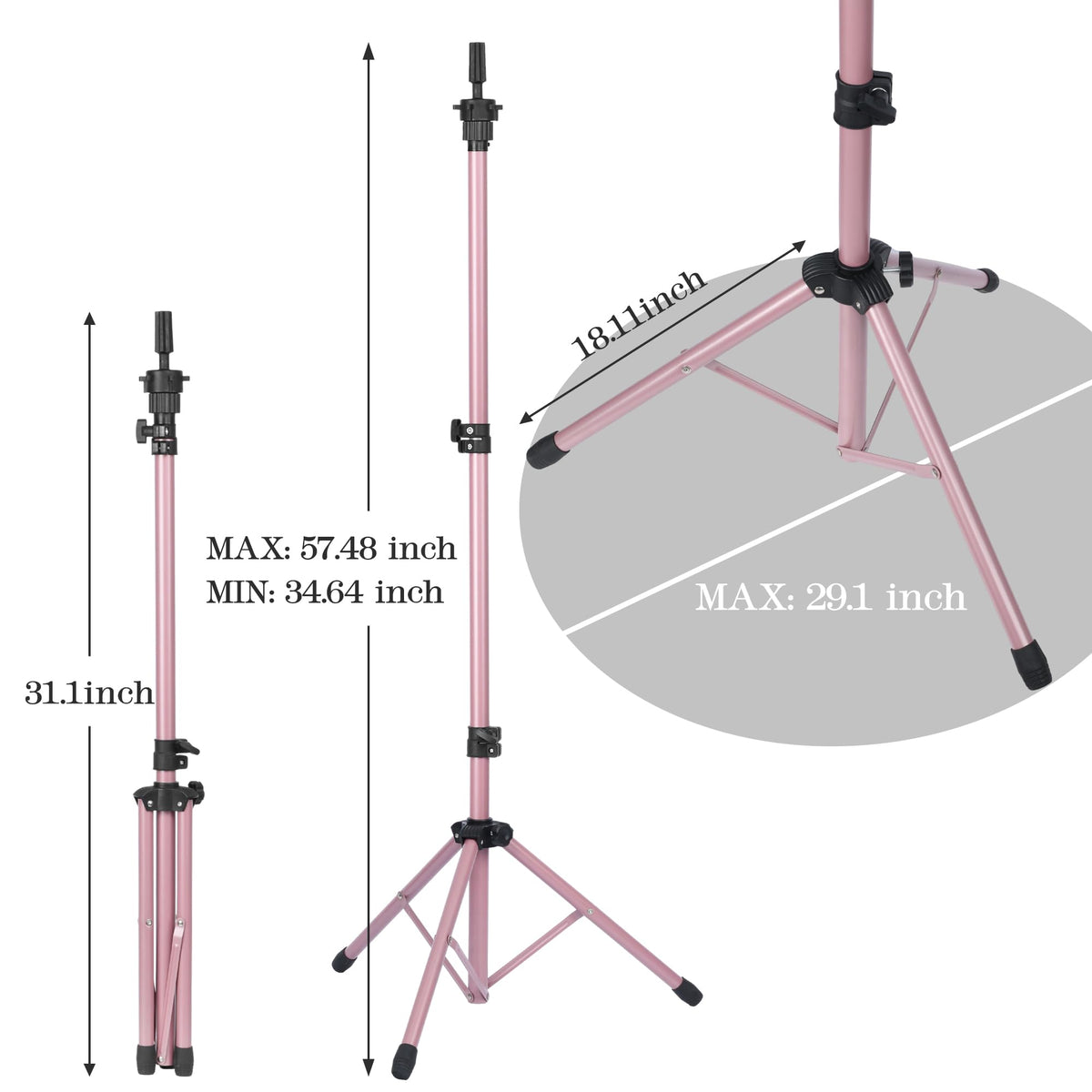 34–57-Inch Pink Wig-Head Tripod Starter Set