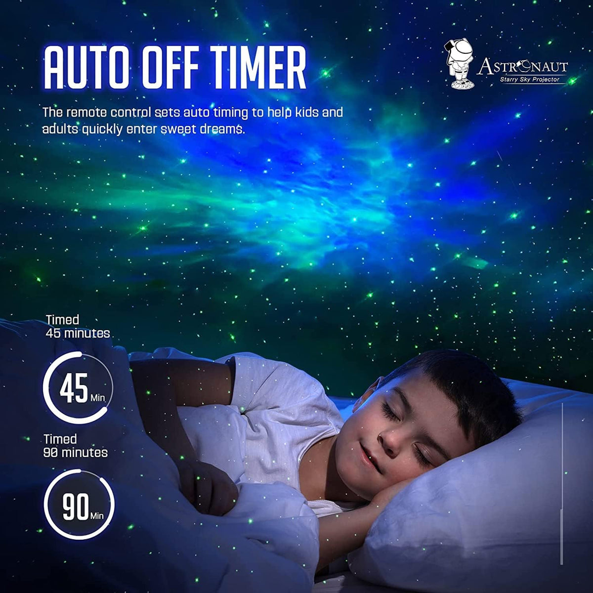 Astronaut Galaxy Projector Night Light with Remote & Timer