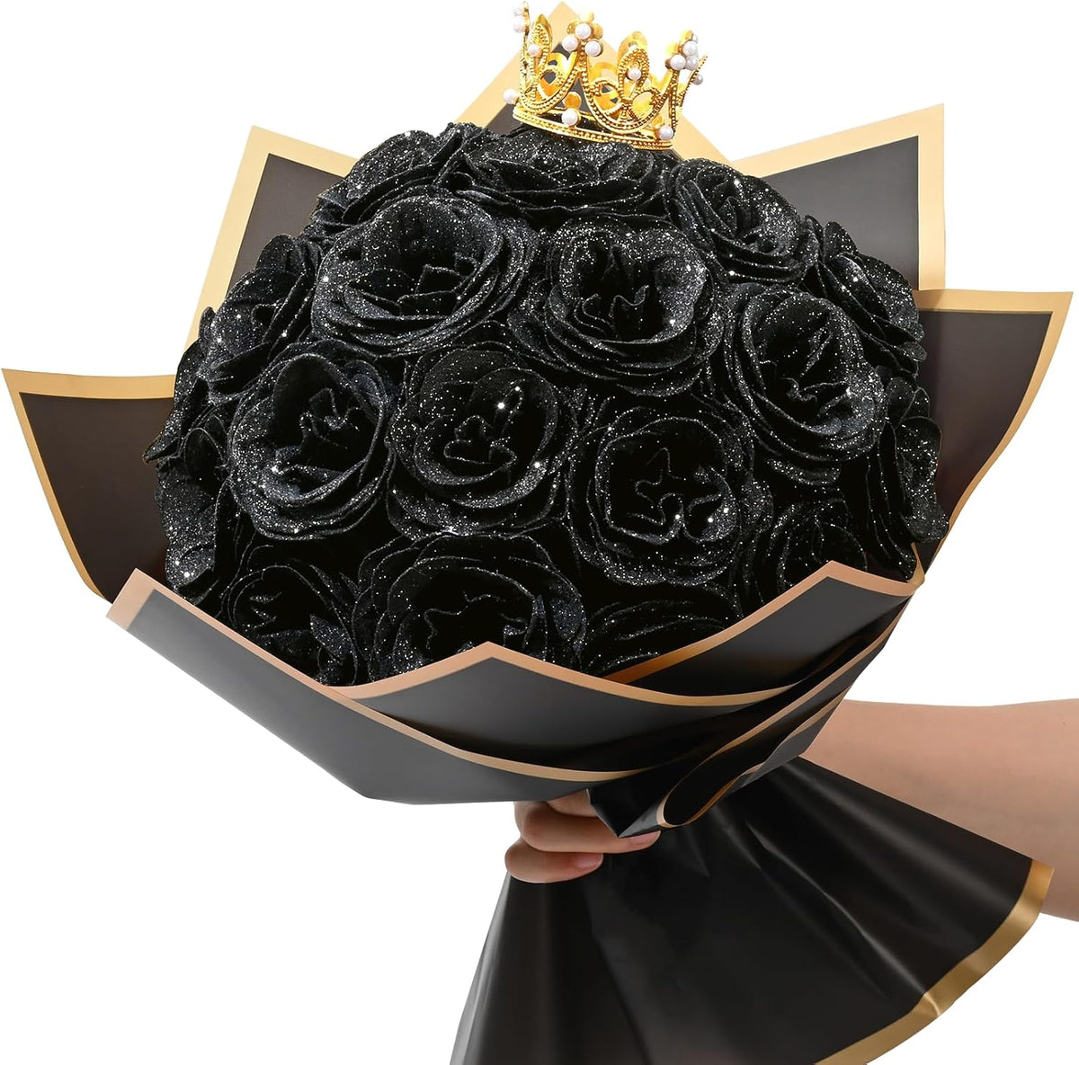 DIY Glitter Rose Bouquet Kit – 24 Artificial Roses