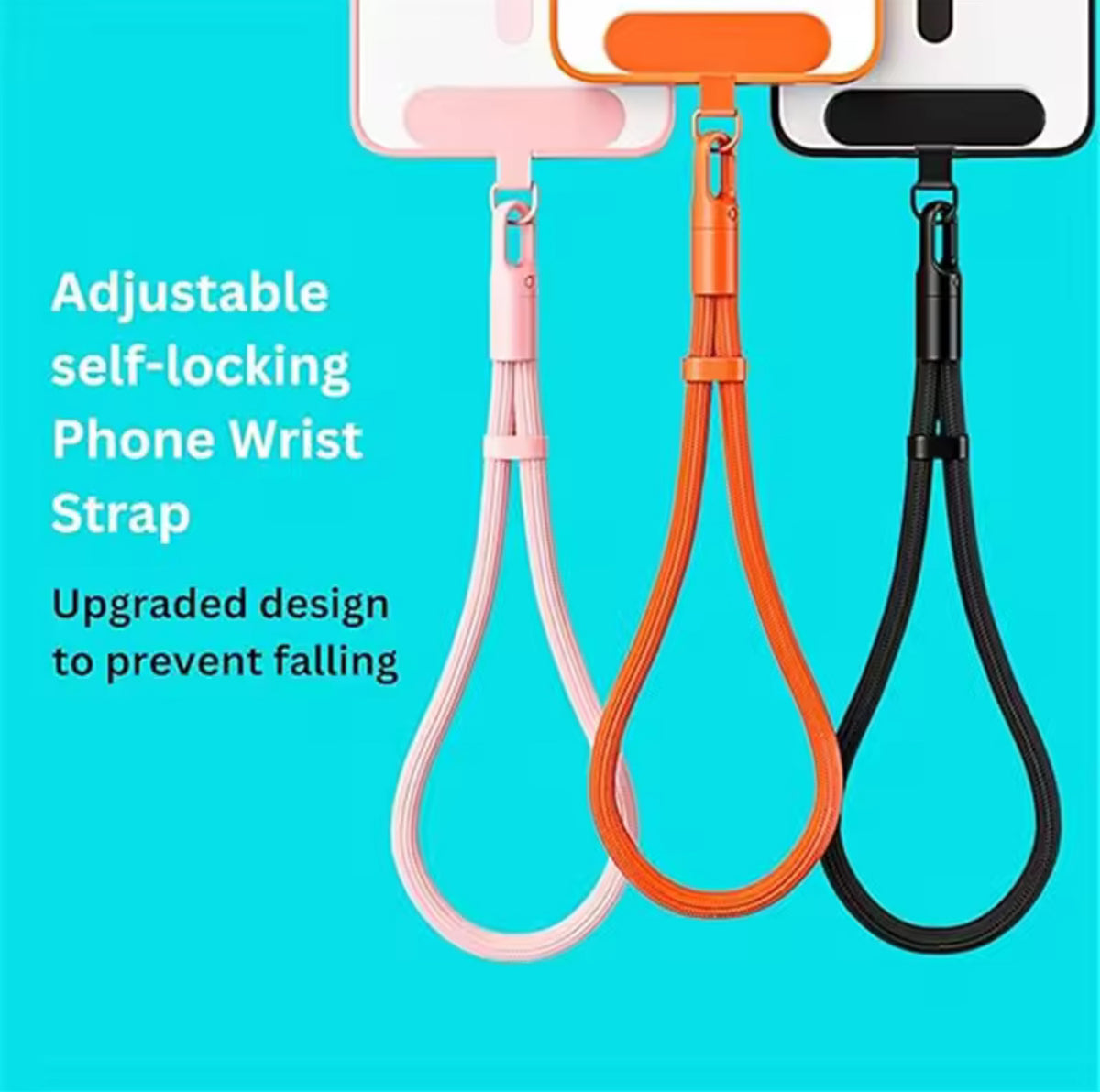 Adjustable Phone Wrist Lanyard with 2 Tether Tabs