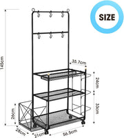 Rolling Home-Gym Storage Rack with Hooks