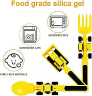 Excavator Fork Spoon Shovel Board Fun Tableware Safe Practical Bulldozer Dinosaur Food Supplement Tableware Set Kitchen Supplies