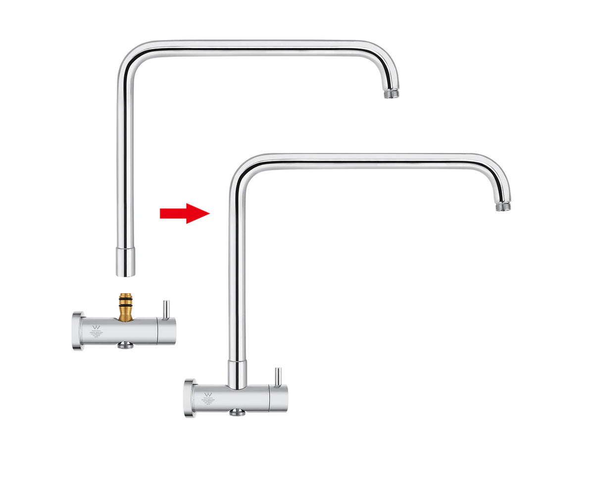 ACA 10-Inch Round Twin Shower Set – Chrome