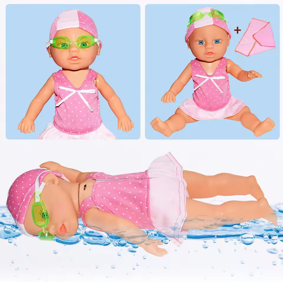 Swimmer Doll Water For Bathtub Pool Bath Time Play Shower Play