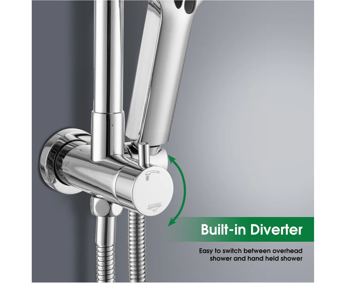 ACA 10-Inch Round Twin Shower Set – Chrome