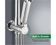 ACA 10-Inch Round Twin Shower Set – Chrome