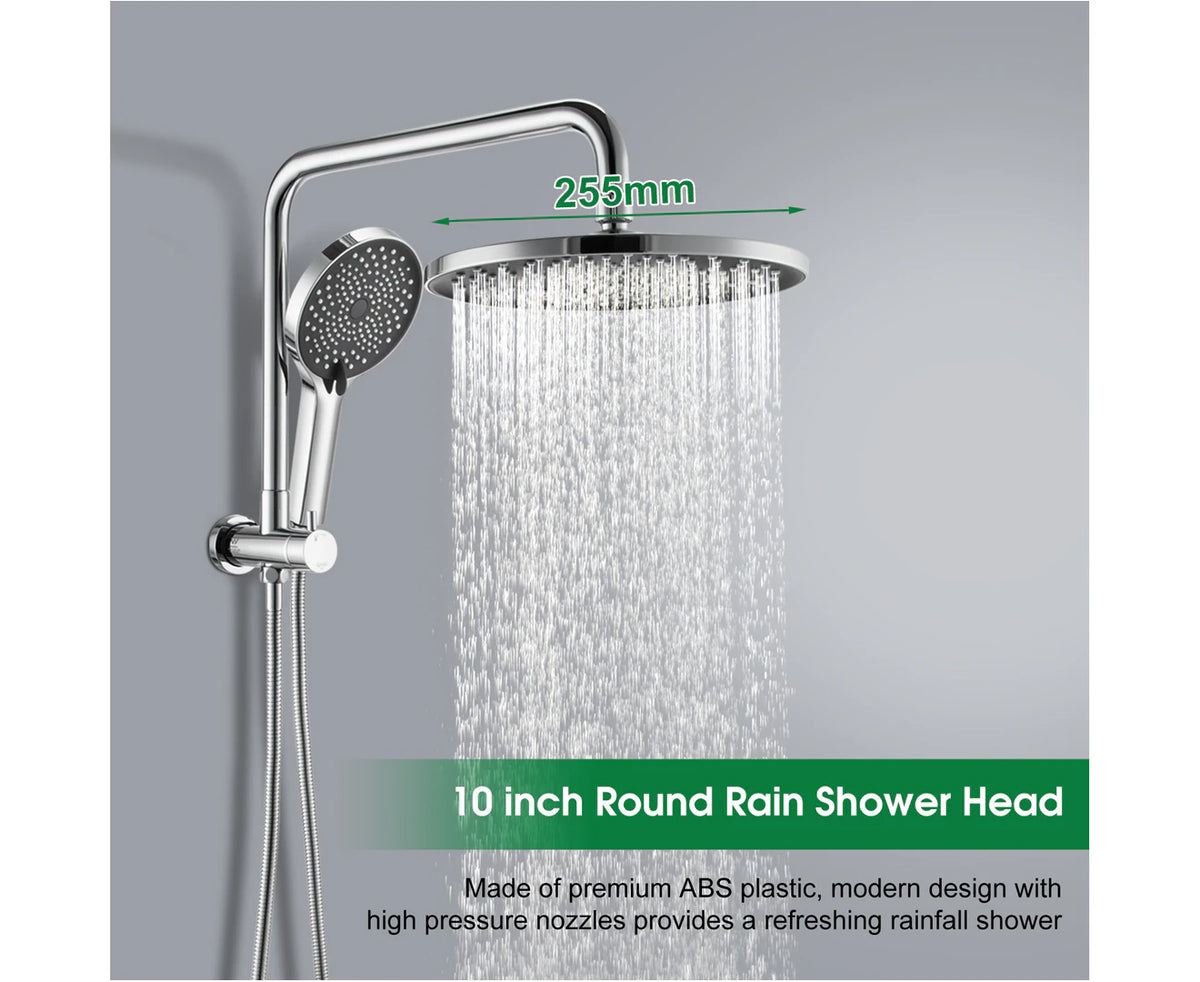 ACA 10-Inch Round Twin Shower Set – Chrome