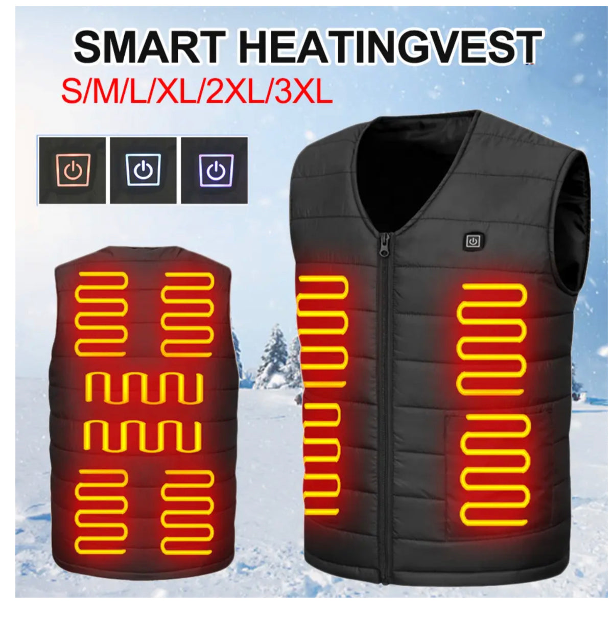 5V USB Heated Vest – 6 Sizes, Battery Not Included