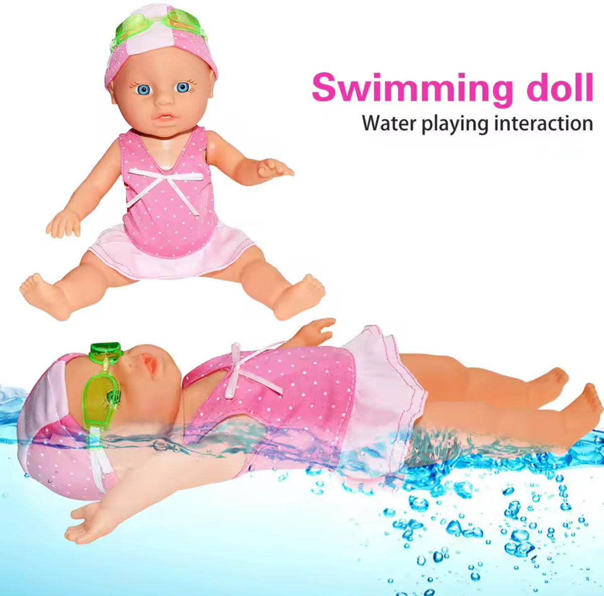 Swimmer Doll Water For Bathtub Pool Bath Time Play Shower Play