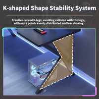 100 cm Black K-Shaped Gaming & Office Desk