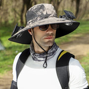 Wide-Brim Solar & USB Rechargeable Outdoor Fan Hat