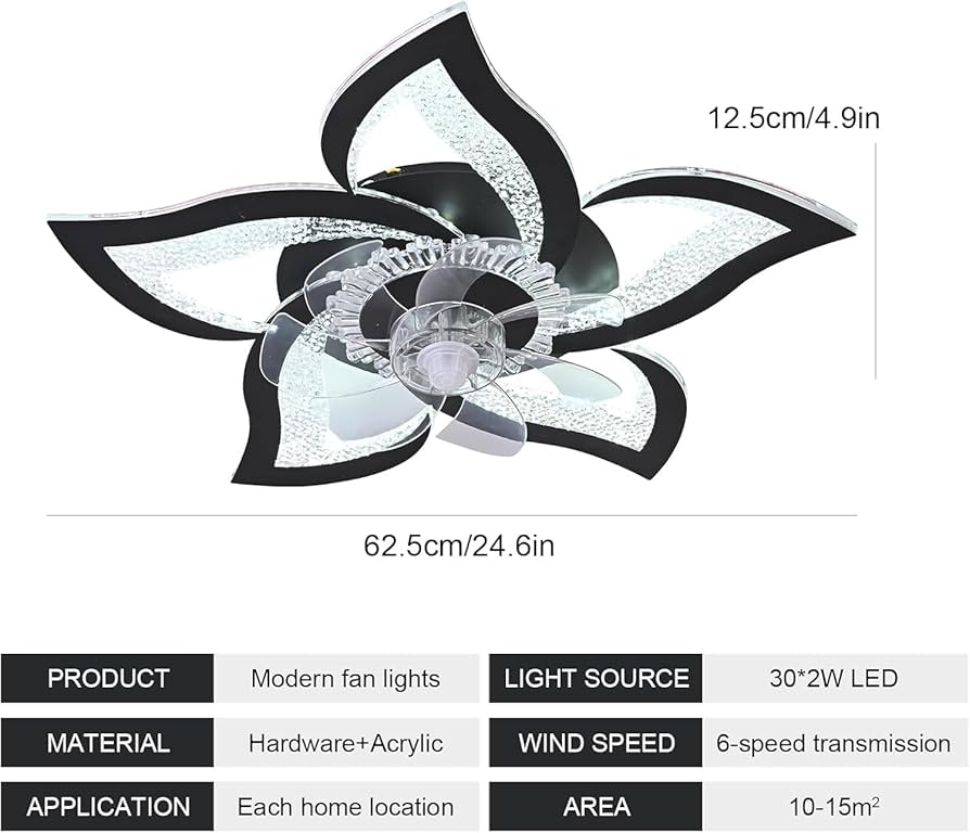 62.5 cm Low-Profile Ceiling Fan Light with Remote & App