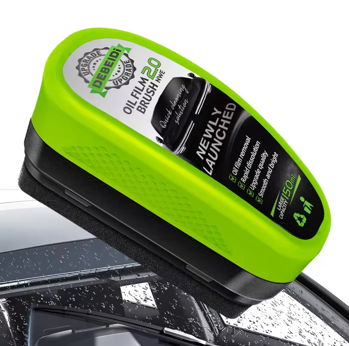 Car Glass Oil Film Remover Automotive Car Glass Sponge Cleaning Brush Front Inside Windshield Glass Oil Film Cleaning Agent NEW