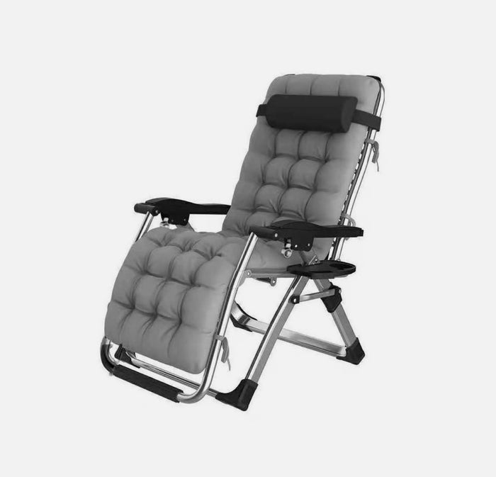 King-Size Folding Recliner with Headrest & Cup Holder – Up to 160 kg