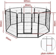 8-Panel Foldable Metal Pet Playpen with Gate