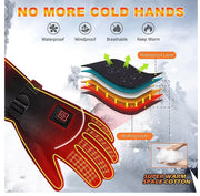 Men Electric Heated Gloves Touch Screen Motorcycle Gloves Hand Warmers Gloves
