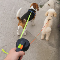 Dual Retractable Dog Leash with 360° Rotating Coupler – 2 Colours