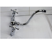 Chrome Wall-Mounted Brass Mixer Tap with Swivel Spout