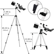 70 mm Beginner Refractor Telescope Kit – 20×/44×