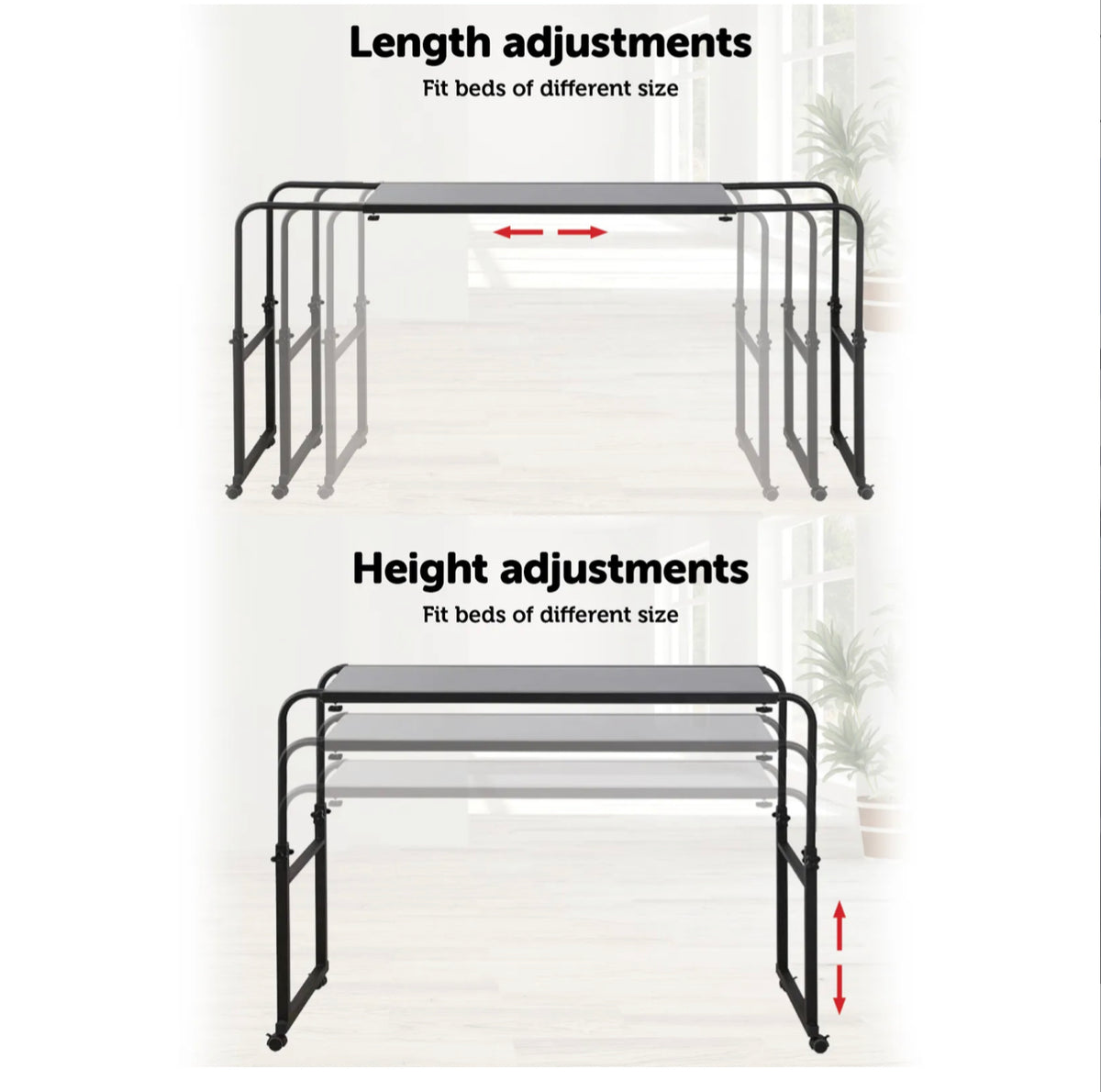 Mobile Overbed Laptop & Work Table with Wheels