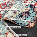 Bohemian Floral Area Rug Modern Non Slip Soft Low Profile Washable Carpet Floor Mat for Living Room/Bedroom/Dining Room for Home Decor