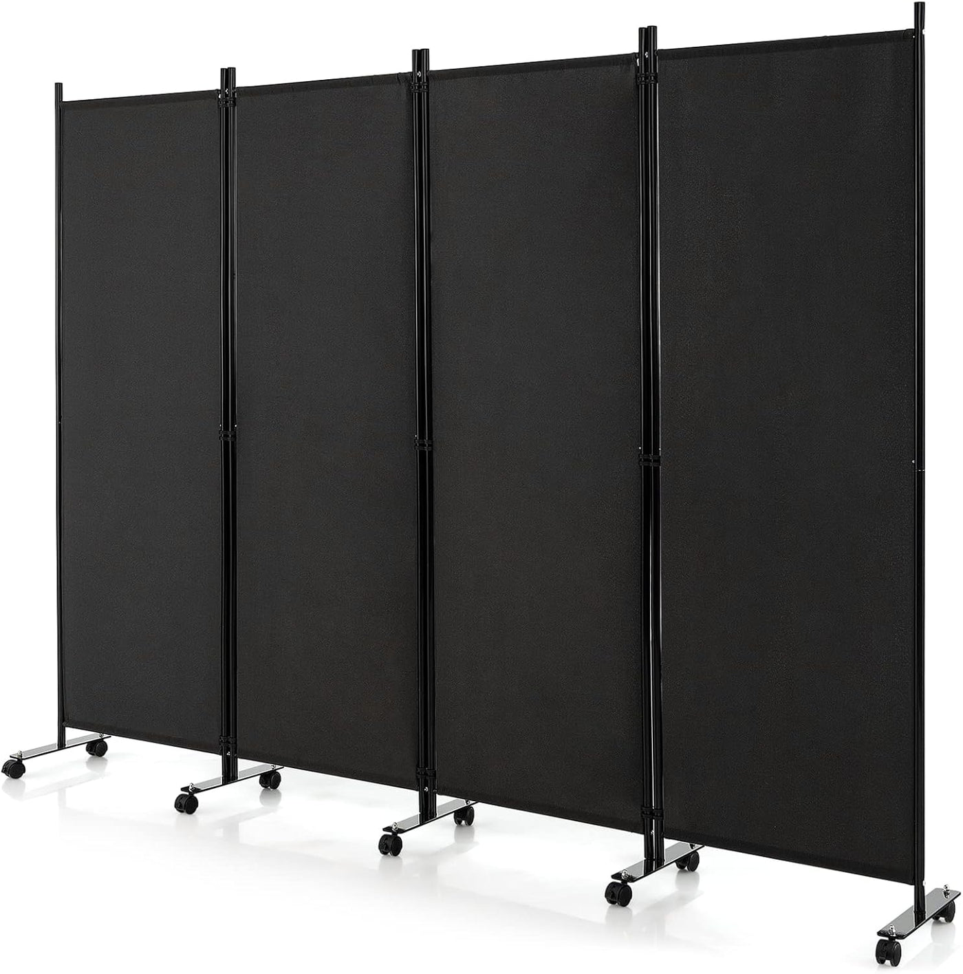 173cm Rolling 4-Panel Room Divider – 4 Colours