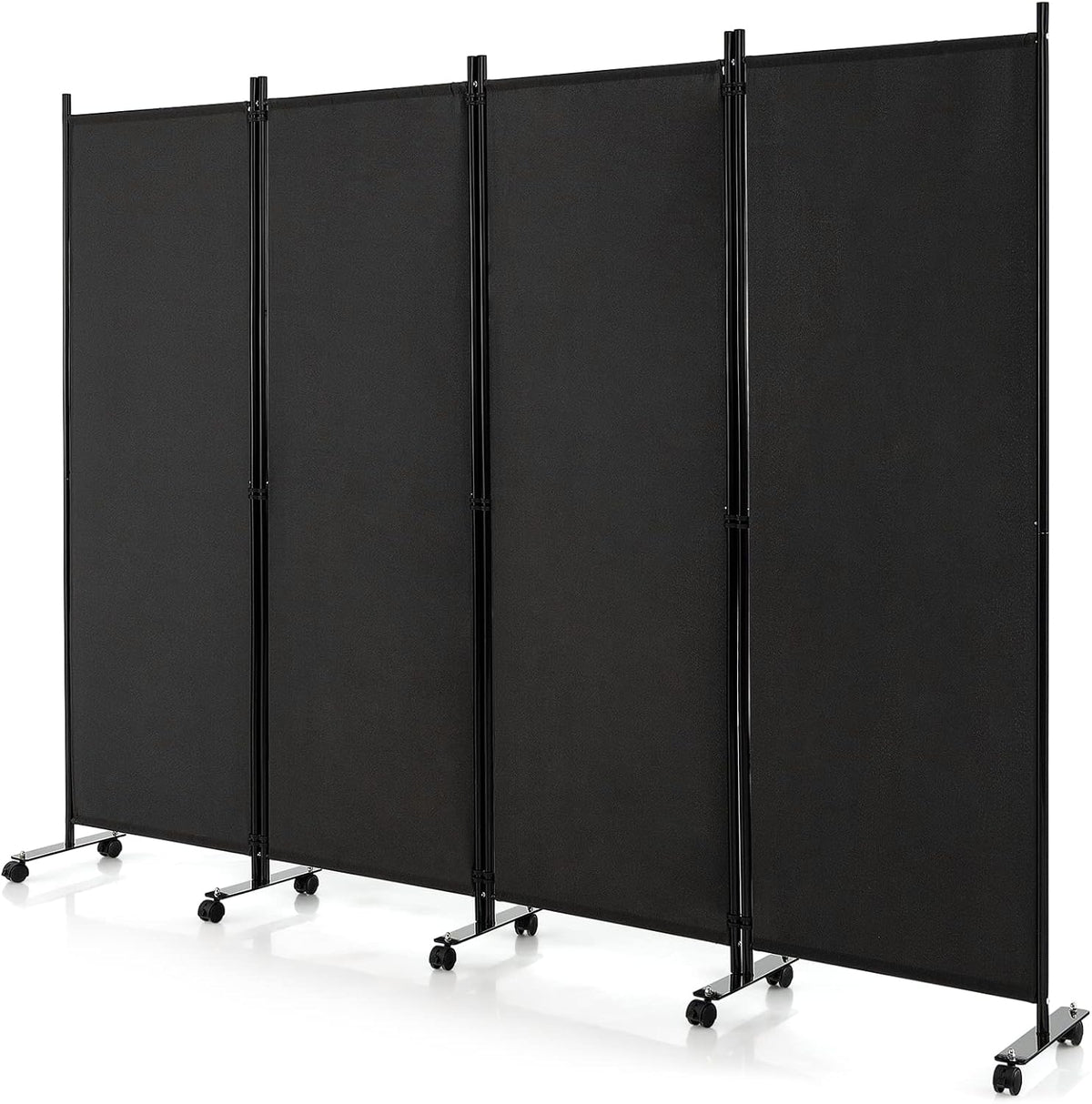 173cm Rolling 4-Panel Room Divider – 4 Colours