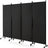 Giantex 4-Panel Folding Room Divider, 1.73m Rolling Privacy Screen with Lockable Wheels, Portable Wall Divider and Separator, Freestanding Privacy Protection for Living Room, Bedroom, Office (Black)