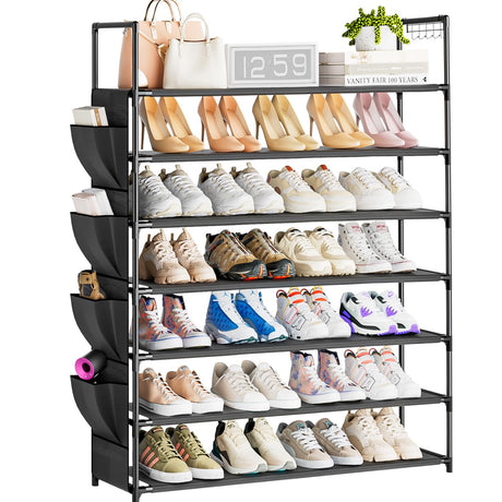 Shoe Rack 5 Tier Shoe Organizer Shoe Storage 20-25 Pairs Shoe Rack for Closet Shoe Rack Organizer Entryway Shoe Holder Space Saving Shoe Shelf Shoe Stand Large Tall Shoe Tower Bedroom Garage Door