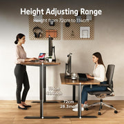Electric Height-Adjustable Standing Desk – 120 × 60 cm, Brown Top